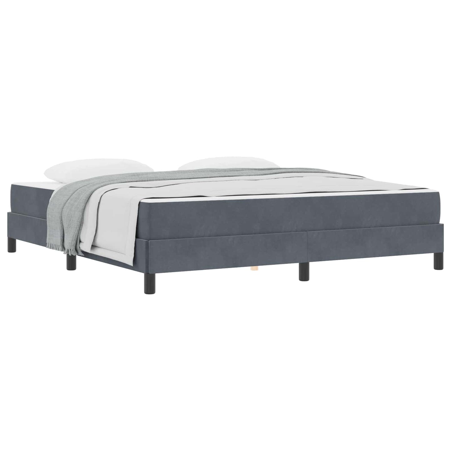 vidaXL Κρεβάτι box spring με στρώμα Σκούρο Γκρι 180 x 200 cm Βελούδο