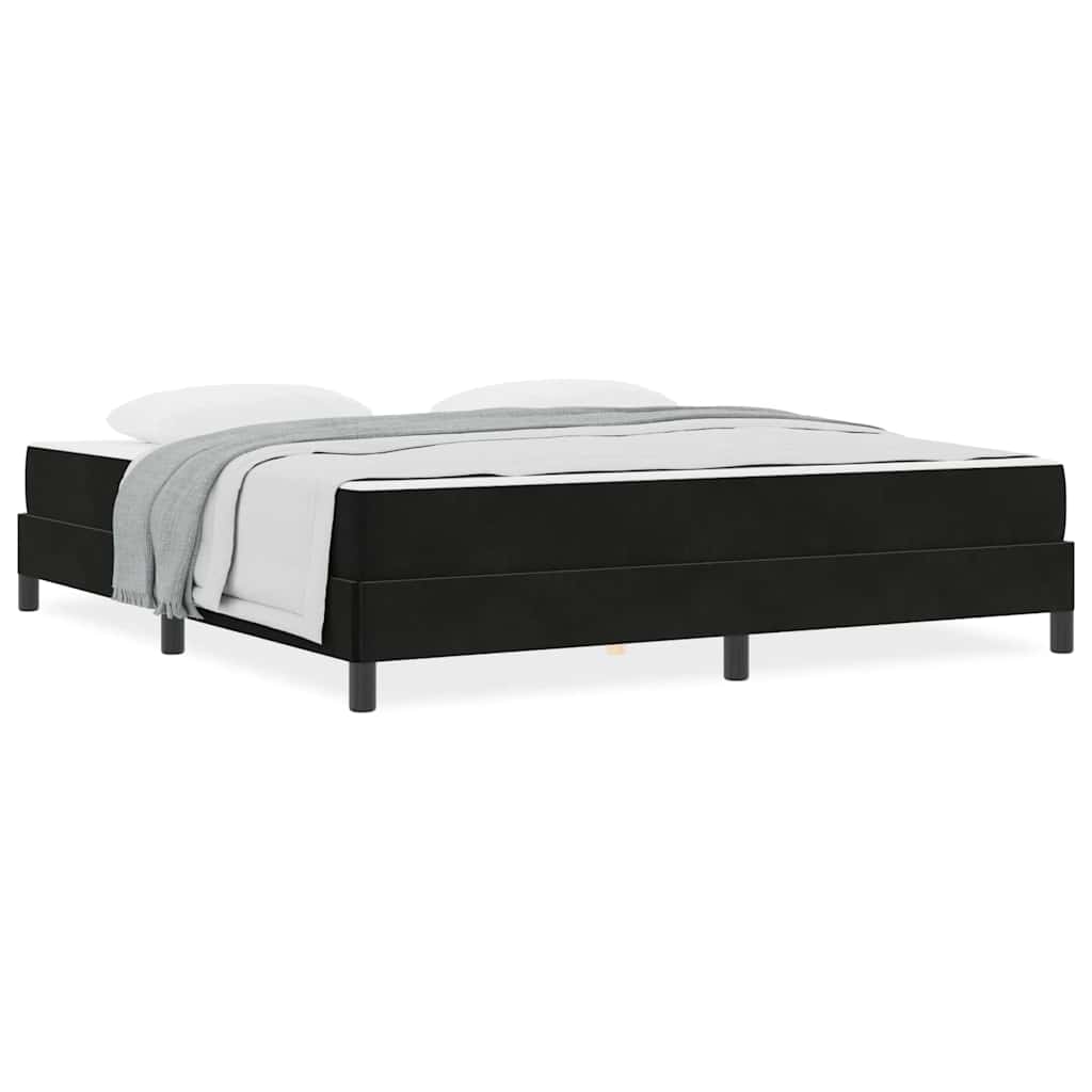 vidaXL Κρεβάτι box spring με στρώμα Μαύρο 180 x 200 cm Βελούδο