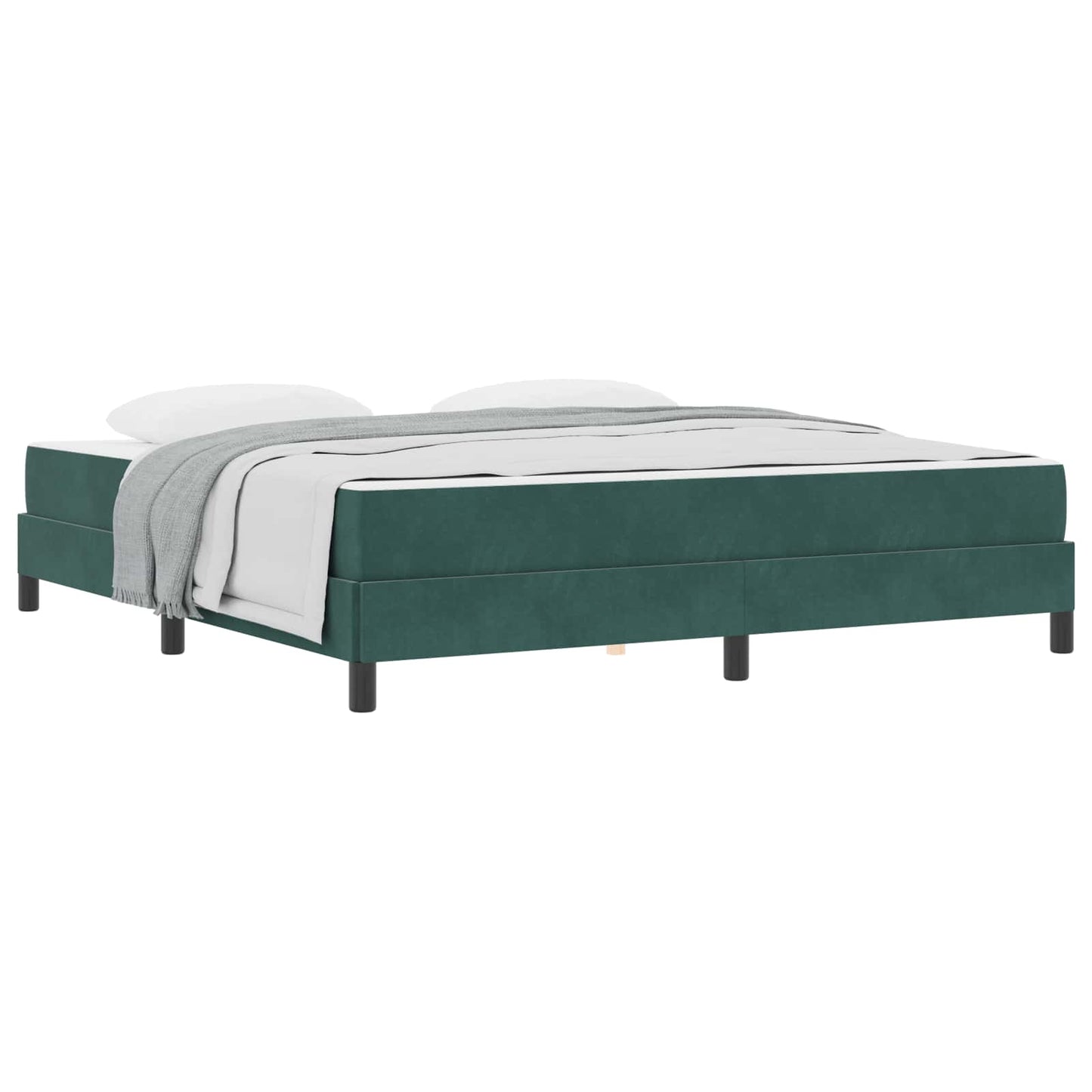 vidaXL Κρεβάτι box spring με στρώμα Σκούρο Πράσινο 180 x 200 cm