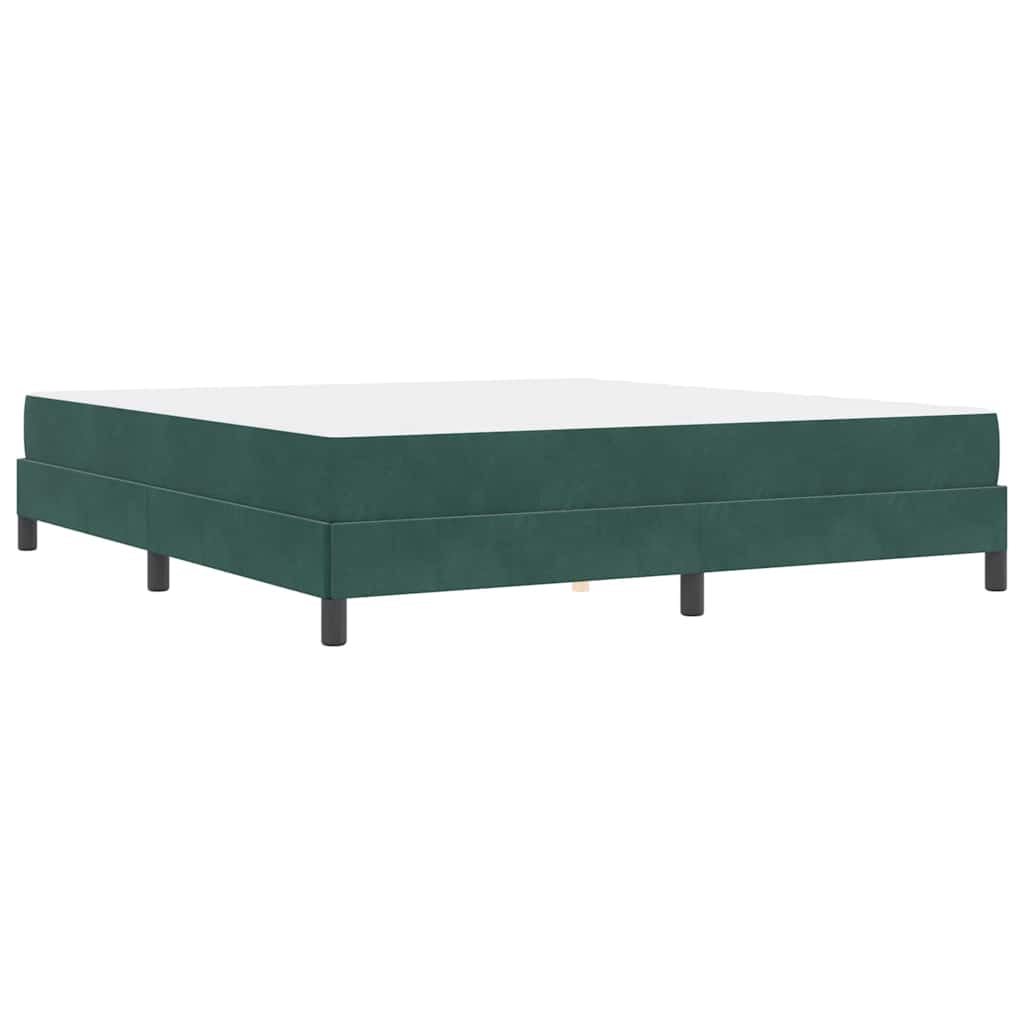 vidaXL Κρεβάτι box spring με στρώμα Σκούρο Πράσινο 180 x 200 cm