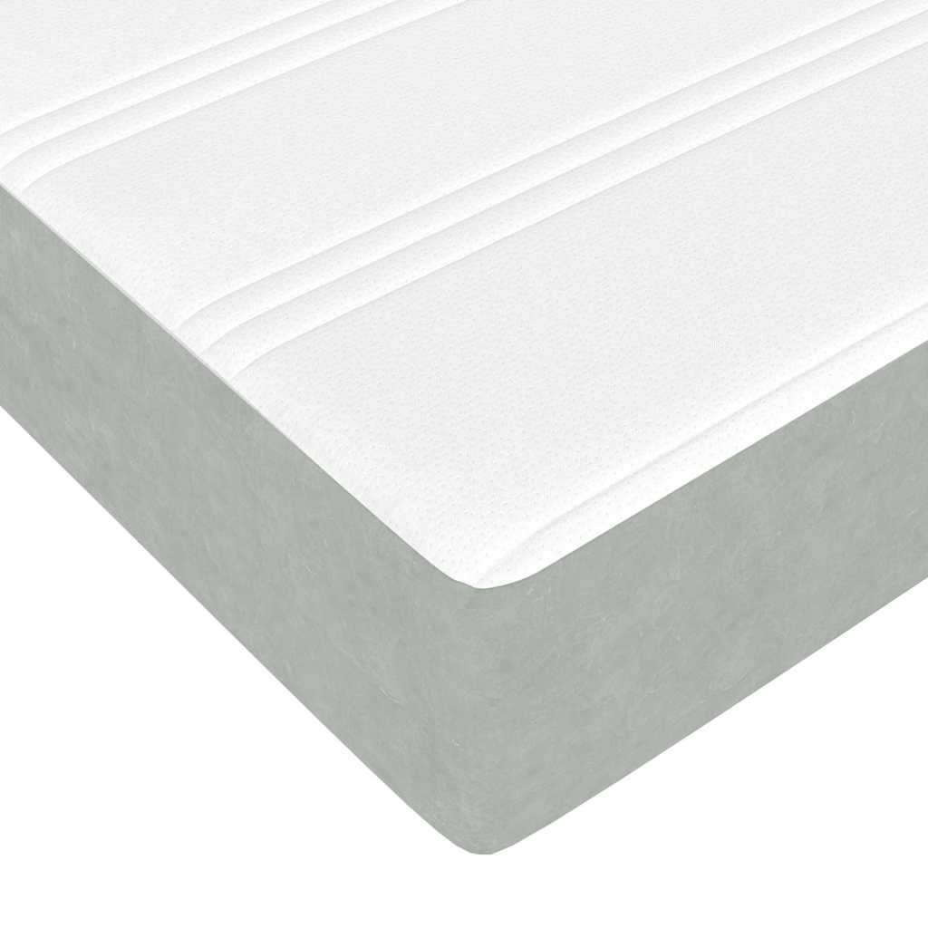 vidaXL Κρεβάτι box spring με στρώμα Ανοιχτό γκρι 200 x 200 cm Βελούδο