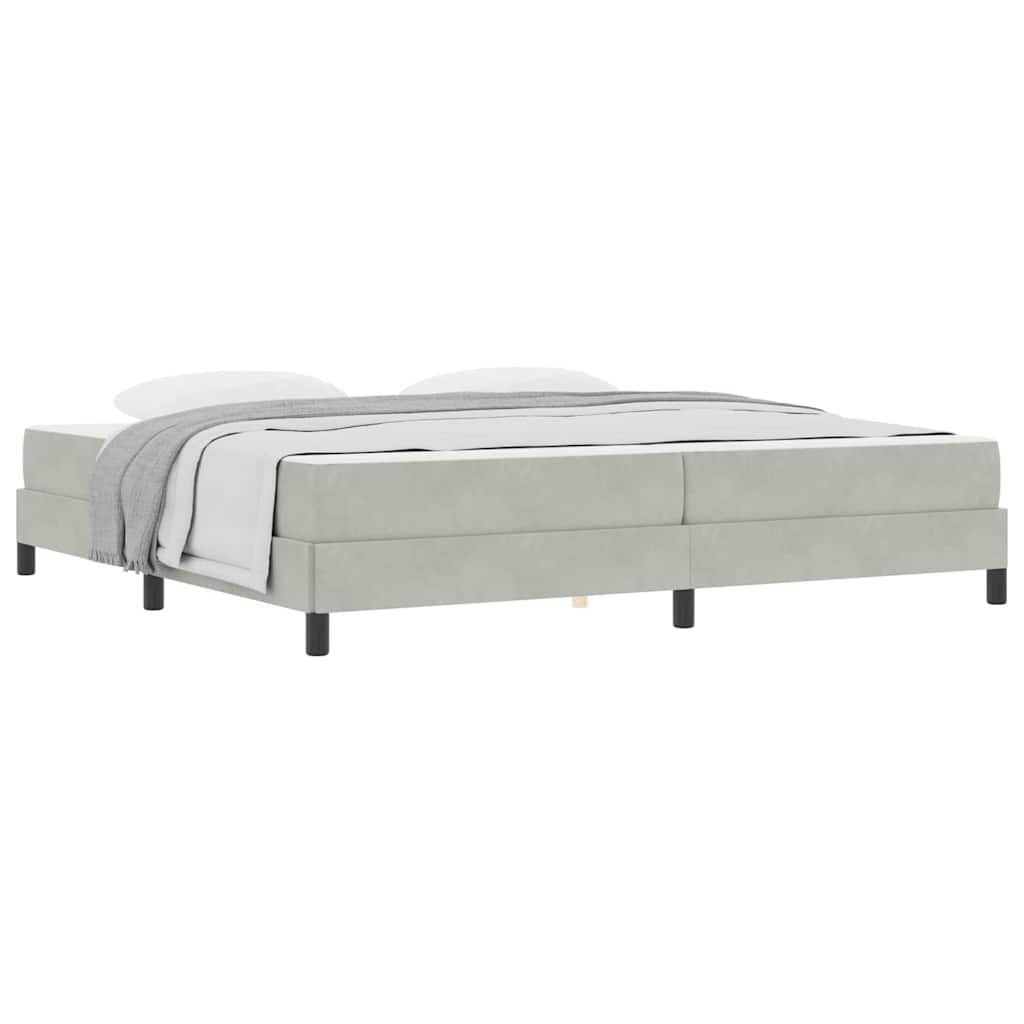 vidaXL Κρεβάτι box spring με στρώμα Ανοιχτό γκρι 200 x 200 cm Βελούδο