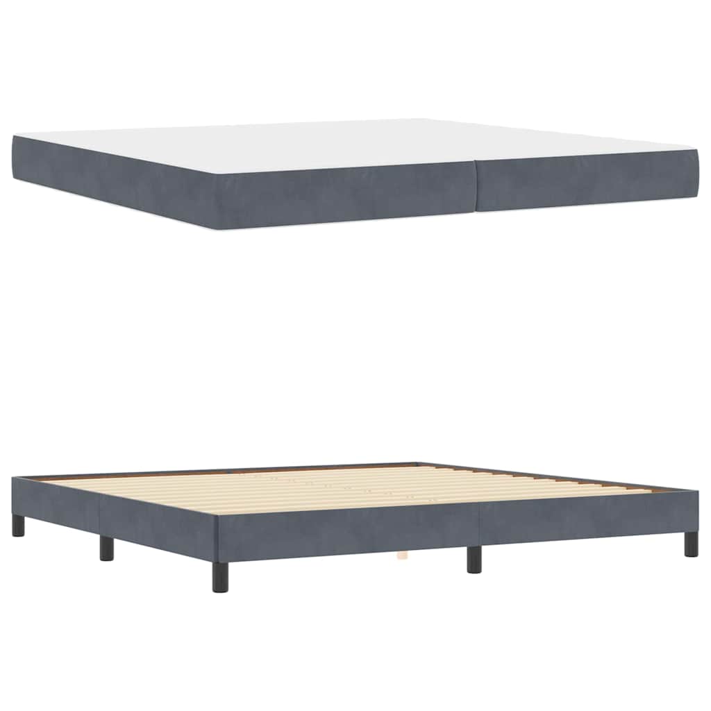 vidaXL Κρεβάτι box spring με στρώμα Σκούρο Γκρι 200 x 200 cm Βελούδο