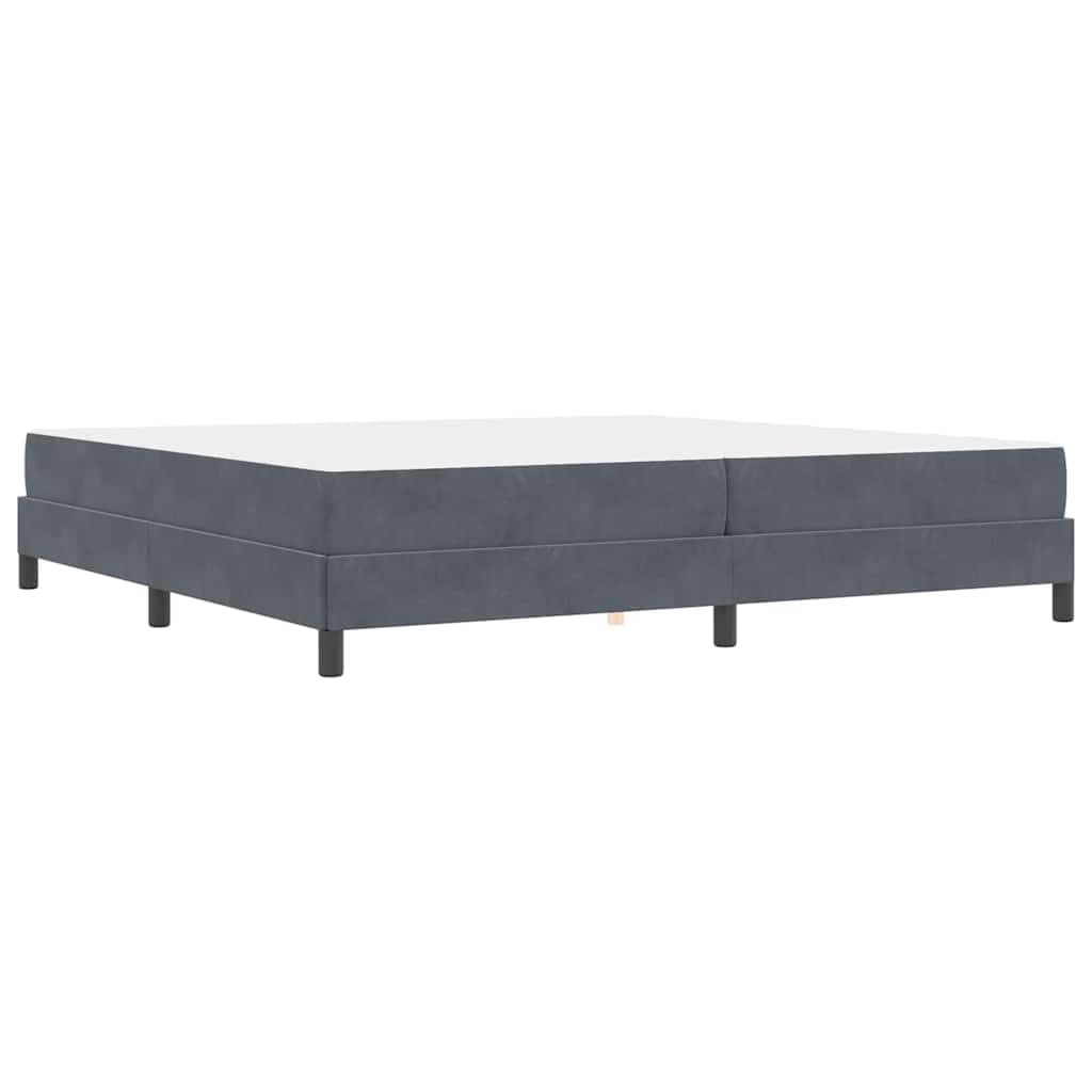 vidaXL Κρεβάτι box spring με στρώμα Σκούρο Γκρι 200 x 200 cm Βελούδο