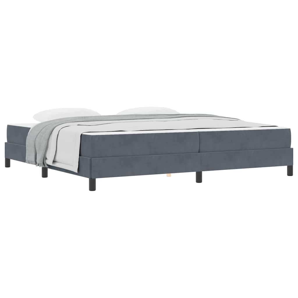 vidaXL Κρεβάτι box spring με στρώμα Σκούρο Γκρι 200 x 200 cm Βελούδο
