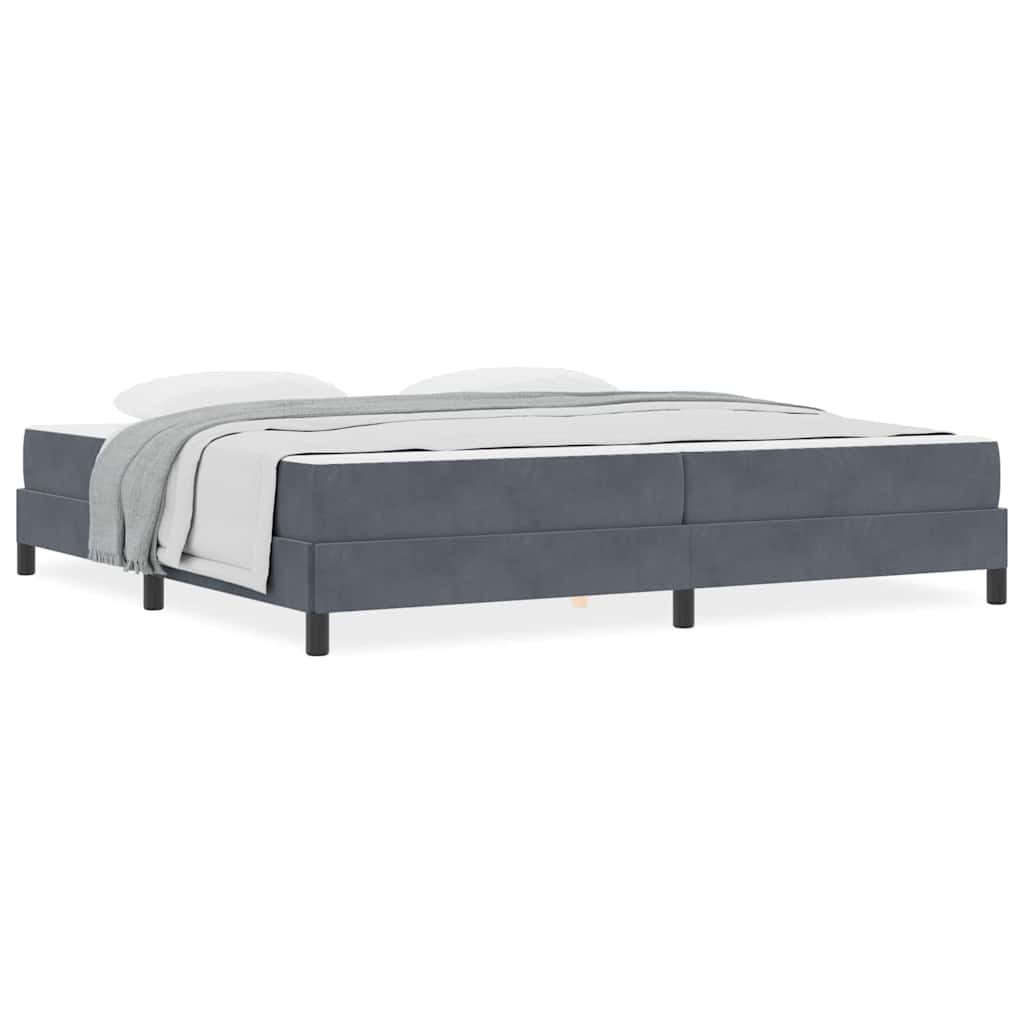 vidaXL Κρεβάτι box spring με στρώμα Σκούρο Γκρι 200 x 200 cm Βελούδο