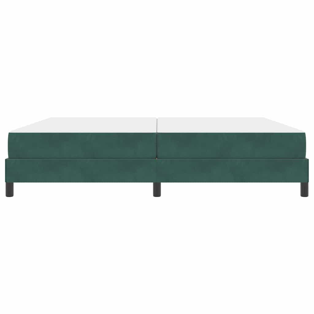 vidaXL Κρεβάτι με ελατήρια Σκούρο Πράσινο 200 x 200 cm ύφασμα