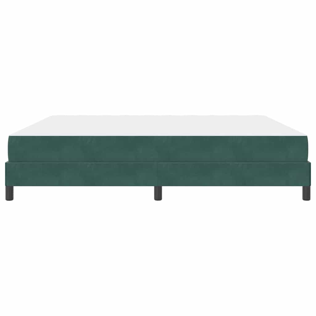 vidaXL Κρεβάτι με ελατήρια Σκούρο Πράσινο 200 x 200 cm ύφασμα