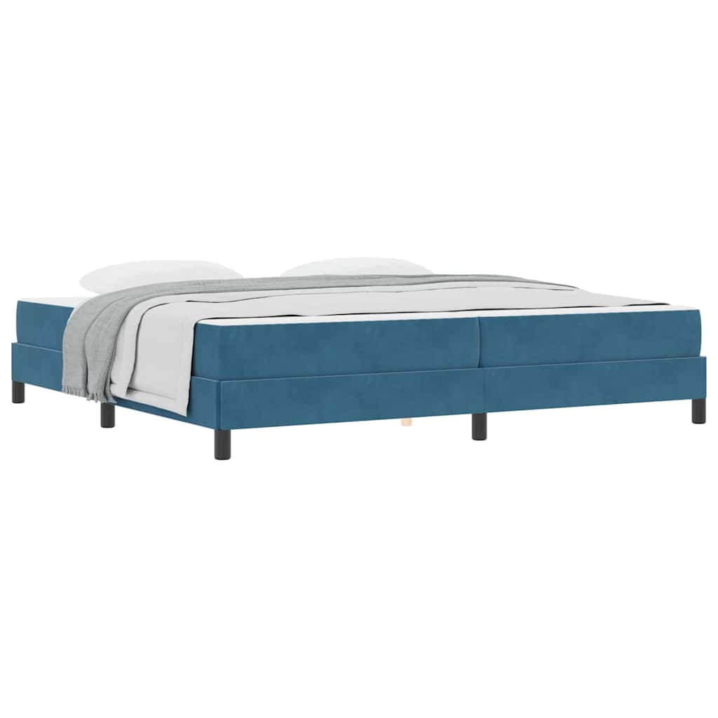vidaXL Κρεβάτι box spring με στρώμα Σκούρο Μπλε 200 x 200 cm Βελούδο