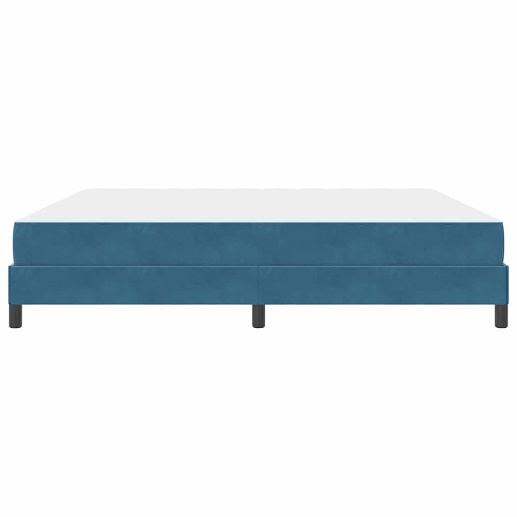 vidaXL Κρεβάτι box spring με στρώμα Σκούρο Μπλε 200 x 200 cm Βελούδο