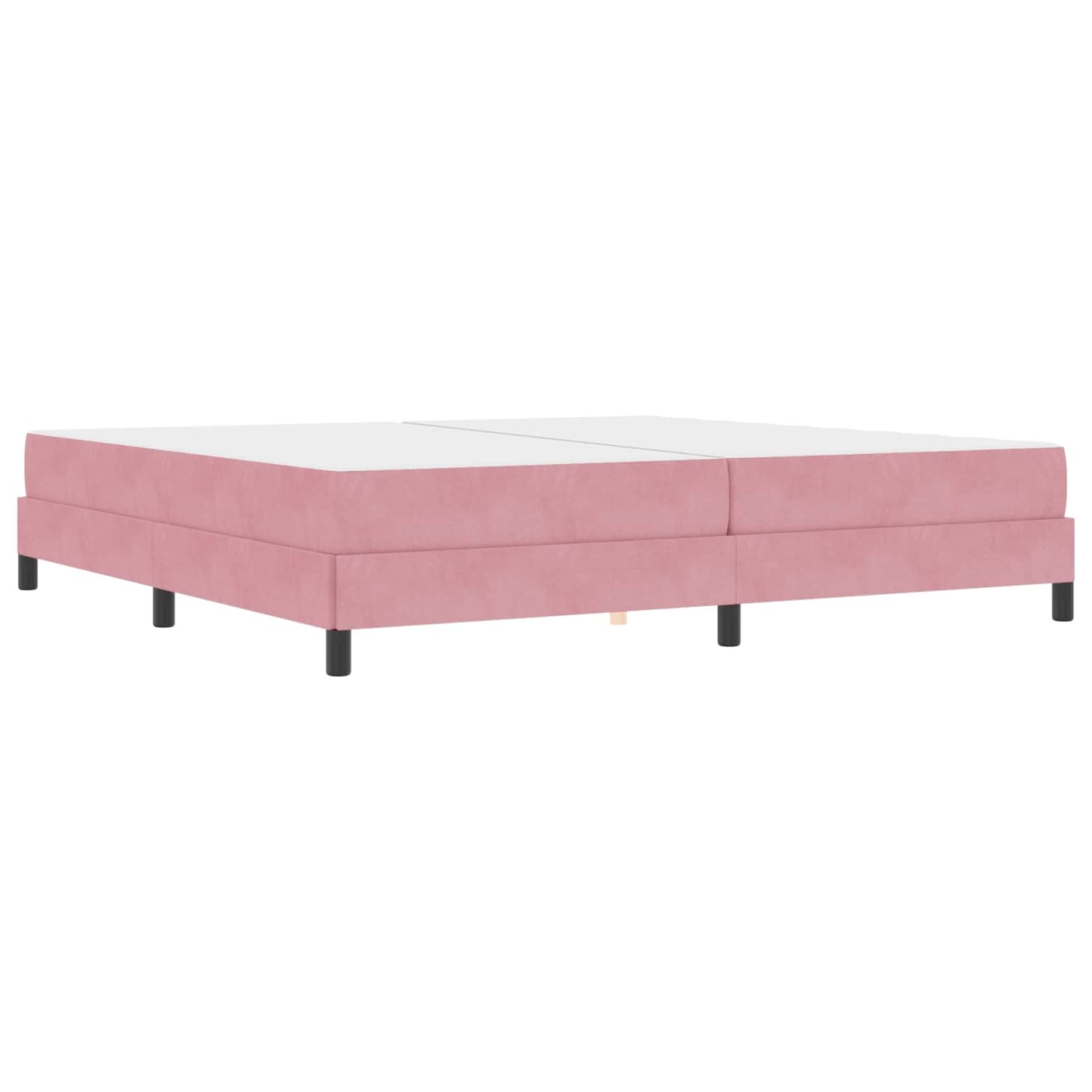 vidaXL Κρεβάτι box spring με στρώμα με στρώμα Ροζ 200 x 200 cm Βελούδο