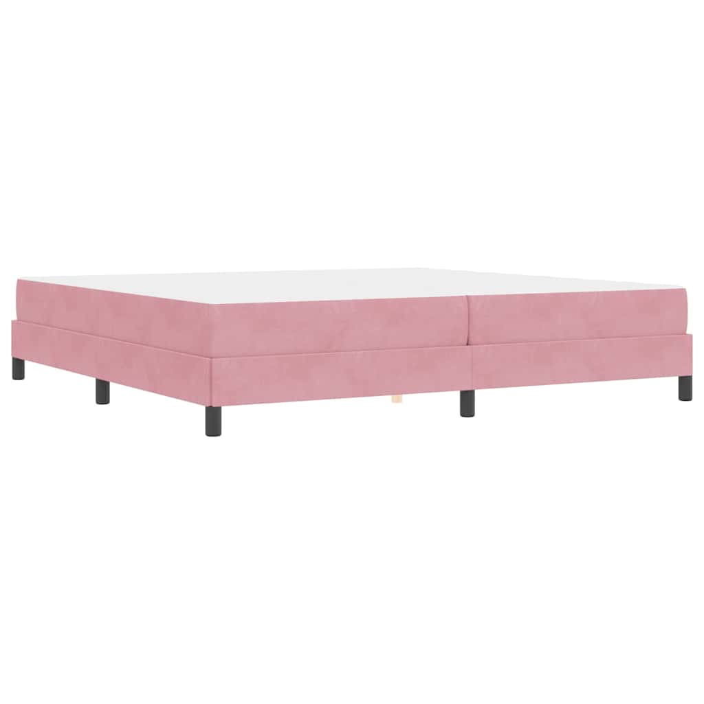 vidaXL Κρεβάτι box spring με στρώμα με στρώμα Ροζ 200 x 200 cm Βελούδο