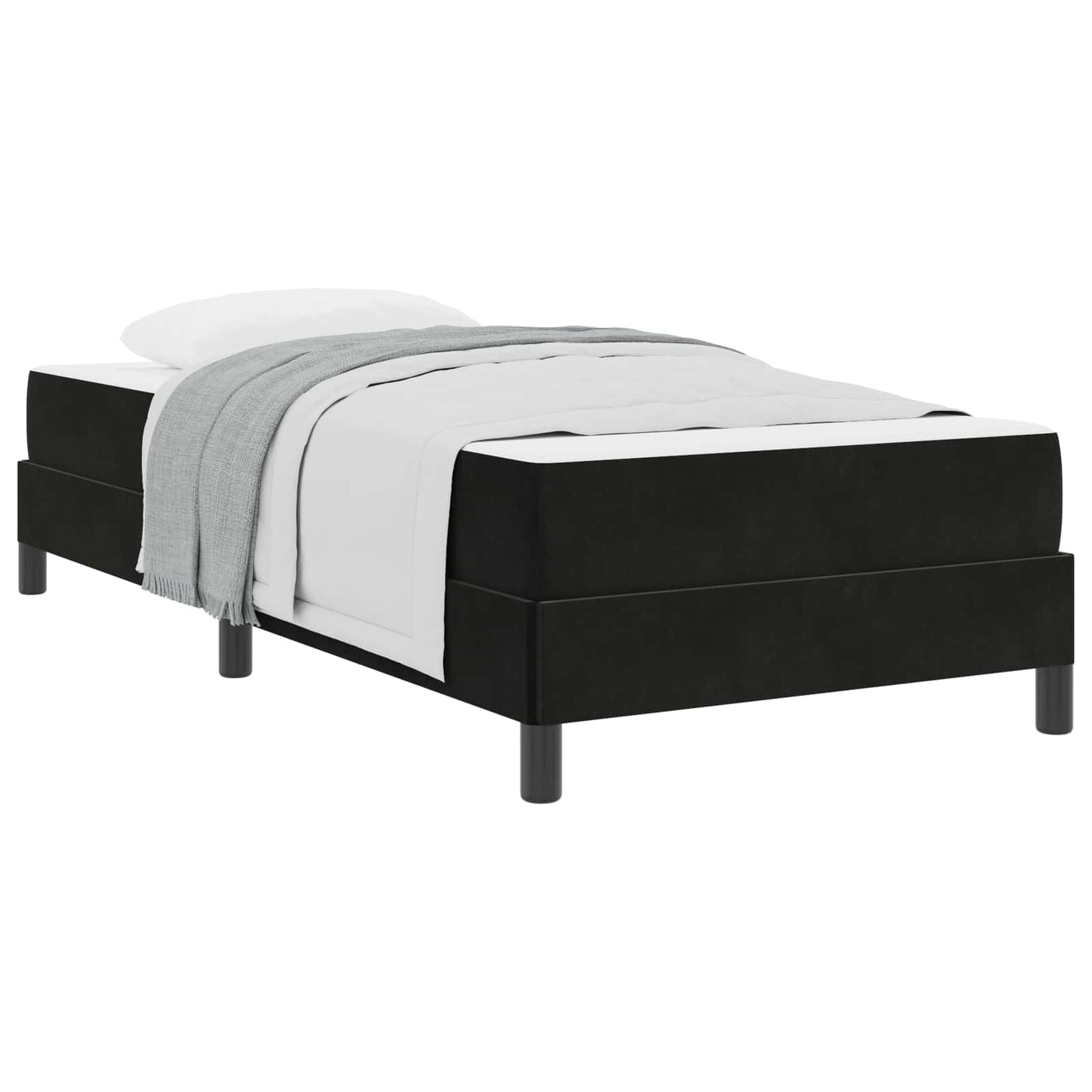 vidaXL Κρεβάτι με ελατήρια με στρώμα Μαύρο 90 x 210 cm ύφασμα
