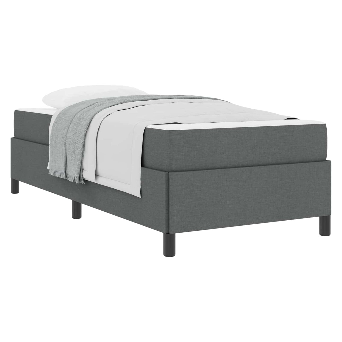 vidaXL Κρεβάτι με ελατήρια Σκούρο Γκρι 80 x 200 cm ύφασμα