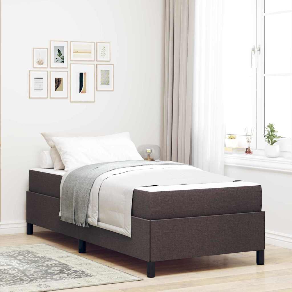 vidaXL Κρεβάτι με ελατήρια Σκούρο Καφέ 80 x 200 cm ύφασμα
