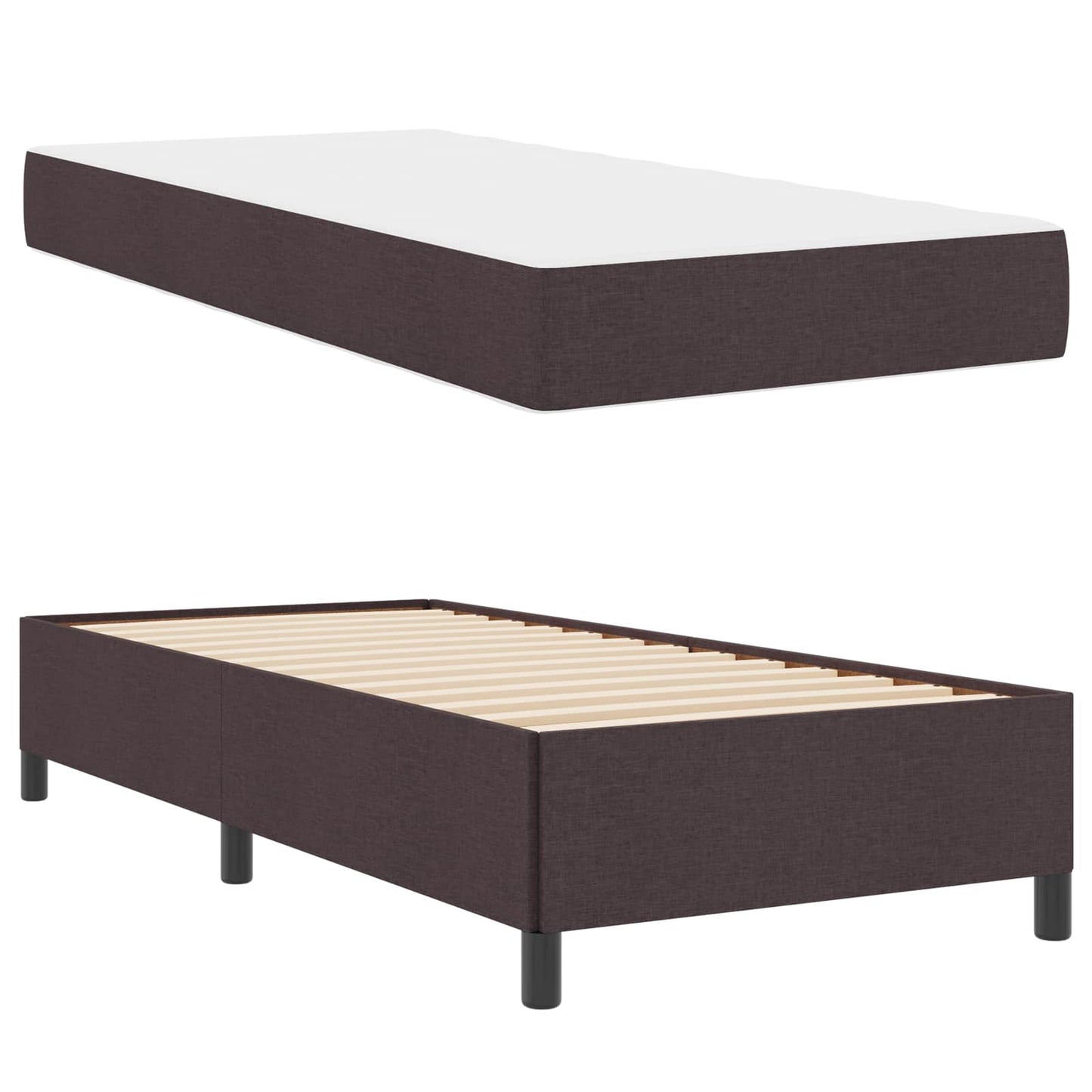 vidaXL Κρεβάτι με ελατήρια Σκούρο Καφέ 80 x 200 cm ύφασμα