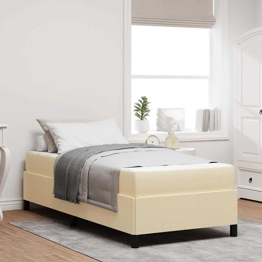 vidaXL Κρεβάτι με ελατήρια Κρεμ 80 x 200 cm ύφασμα
