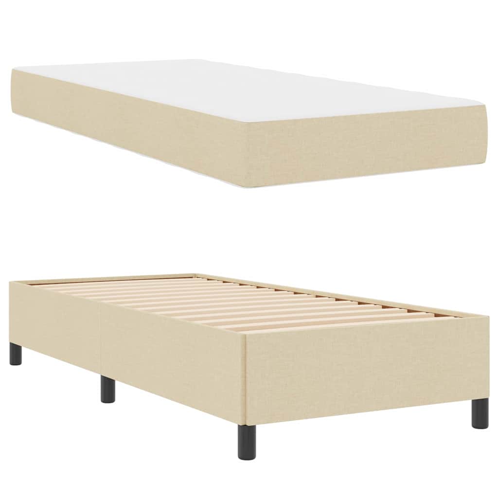 vidaXL Κρεβάτι με ελατήρια Κρεμ 80 x 200 cm ύφασμα