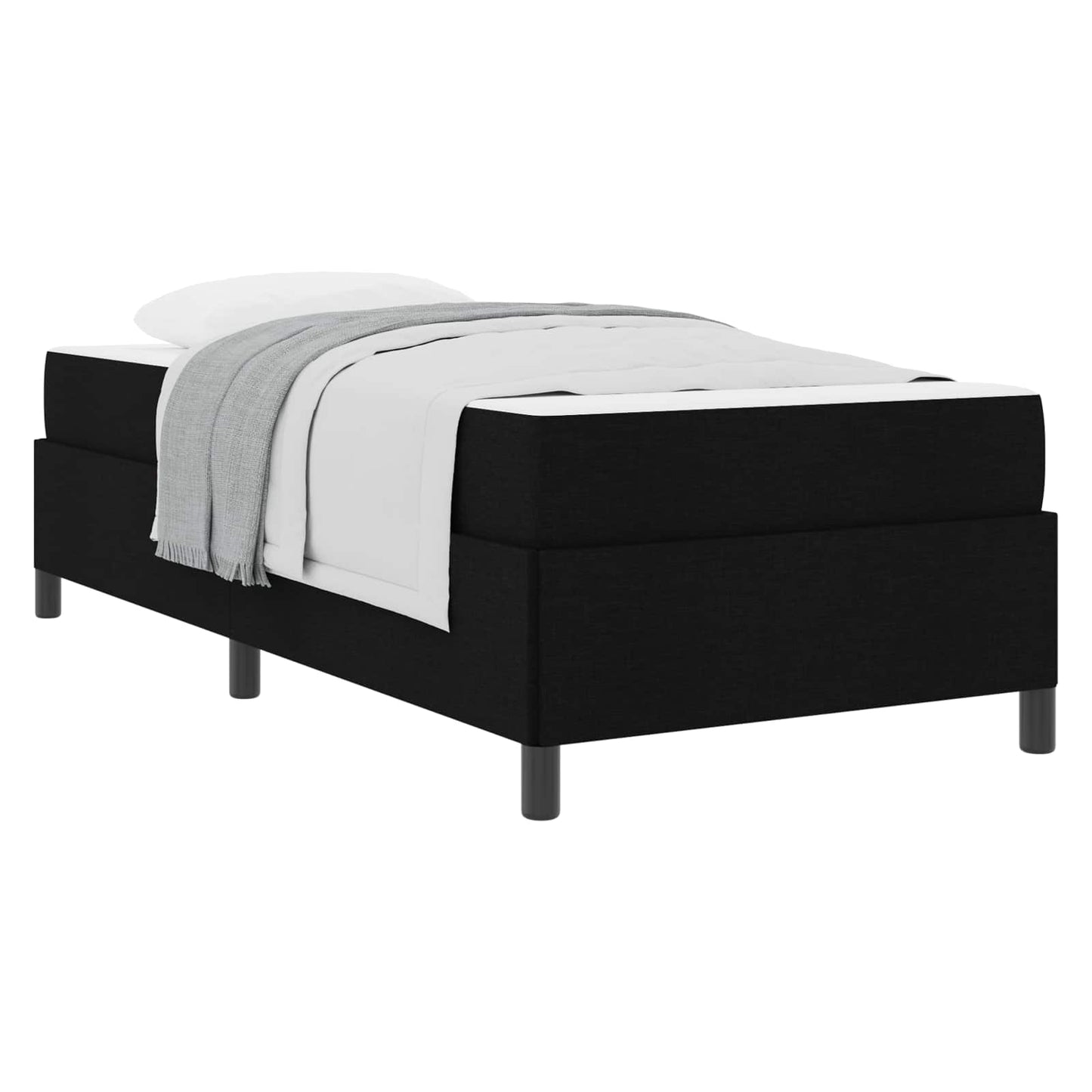 vidaXL Κρεβάτι με ελατήρια με στρώμα Μαύρο 90 x 190 cm ύφασμα