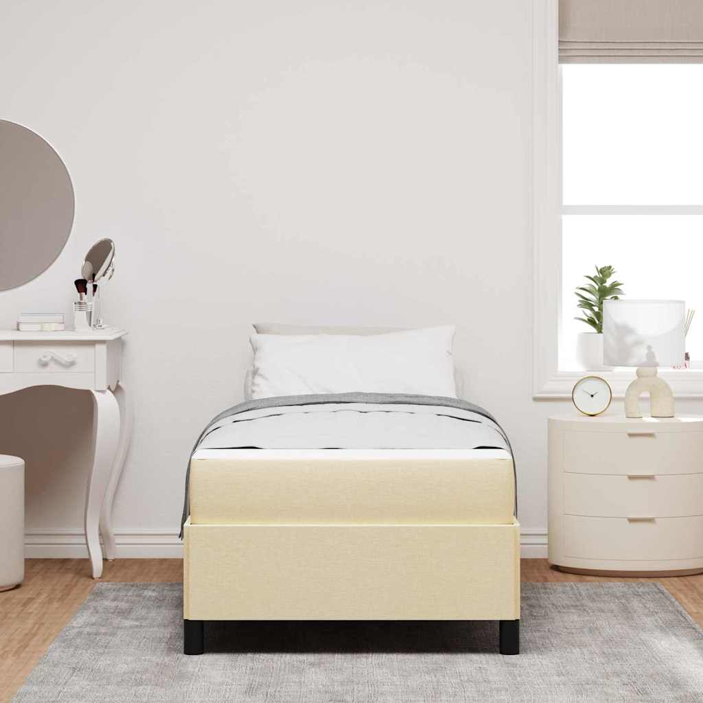vidaXL Κρεβάτι με ελατήρια με στρώμα Κρεμ 90 x 190 cm ύφασμα