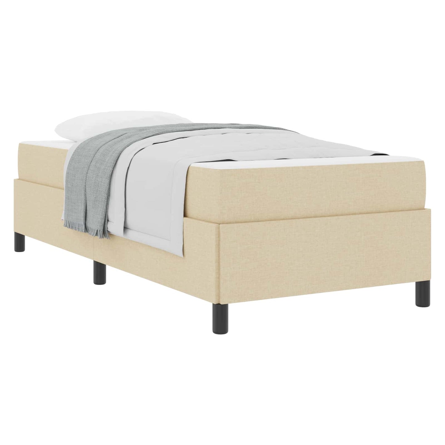 vidaXL Κρεβάτι με ελατήρια με στρώμα Κρεμ 90 x 190 cm ύφασμα