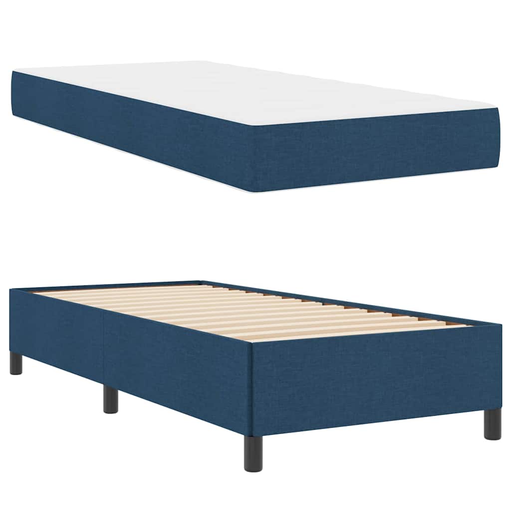 vidaXL Κρεβάτι με ελατήρια Μπλε 90 x 200 cm ύφασμα