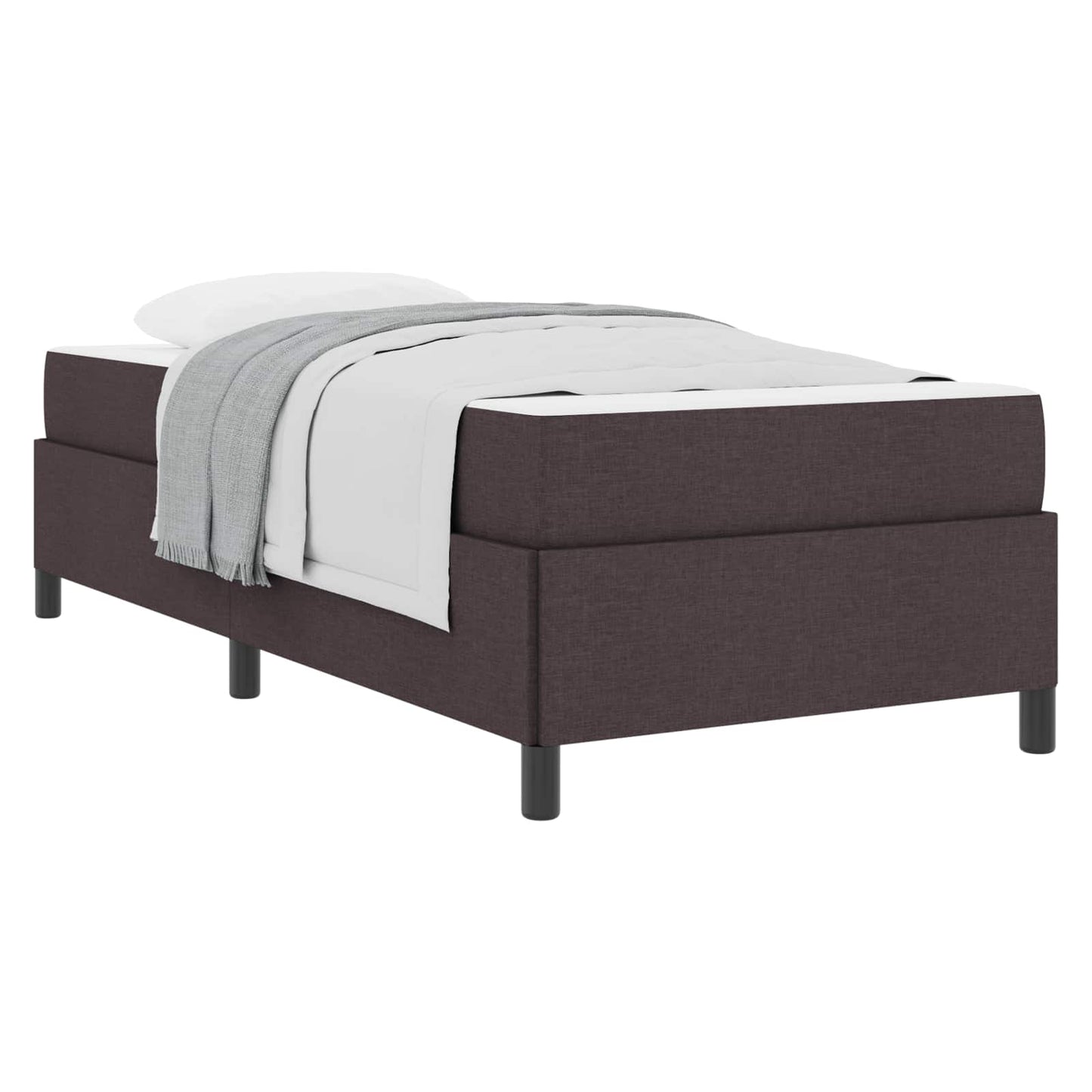 vidaXL Κρεβάτι με ελατήρια Σκούρο Καφέ 100 x 200 cm ύφασμα