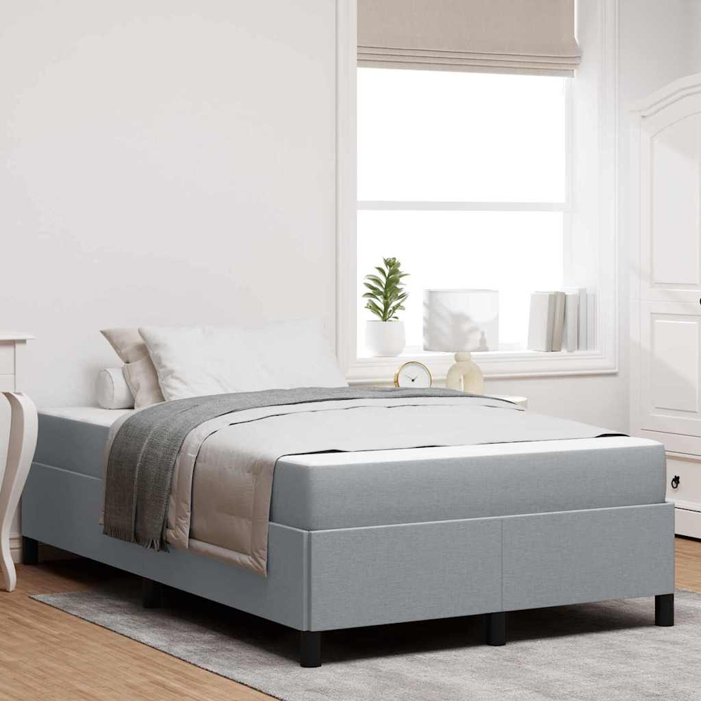 vidaXL Κρεβάτι με ελατήρια Ανοιχτό γκρι 120 x 190 cm ύφασμα