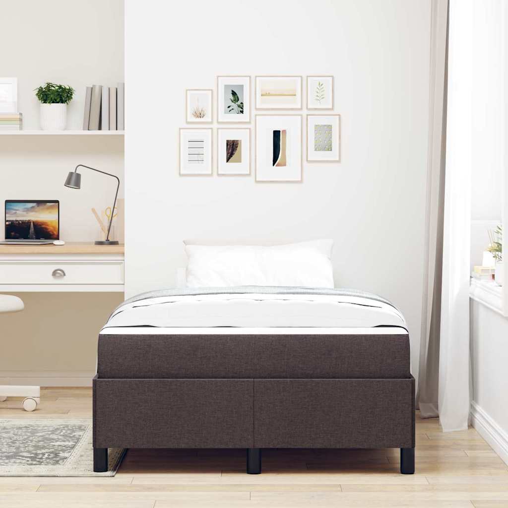 vidaXL Κρεβάτι με ελατήρια Σκούρο Καφέ 120 x 190 cm ύφασμα