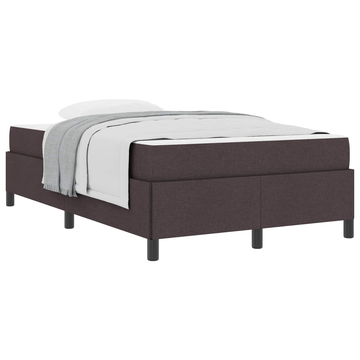 vidaXL Κρεβάτι με ελατήρια Σκούρο Καφέ 120 x 190 cm ύφασμα
