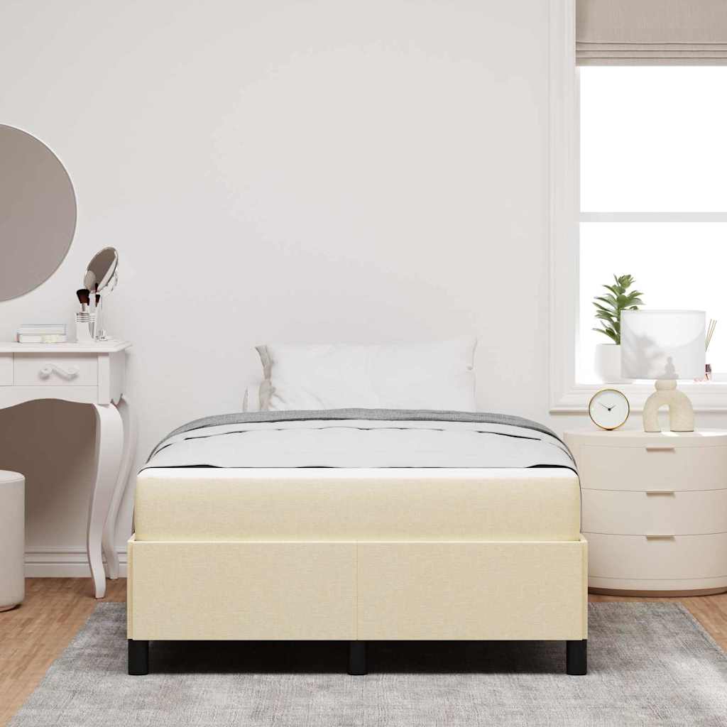 vidaXL Κρεβάτι με ελατήρια Κρεμ 120 x 190 cm ύφασμα