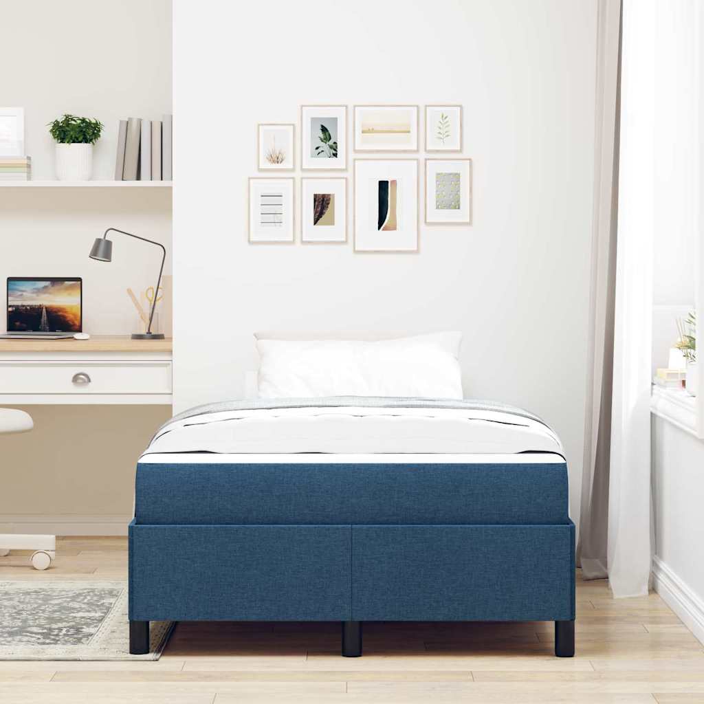vidaXL Κρεβάτι με ελατήρια Μπλε 120 x 190 cm ύφασμα