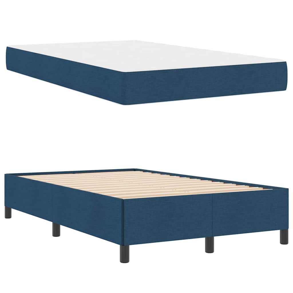 vidaXL Κρεβάτι με ελατήρια Μπλε 120 x 190 cm ύφασμα