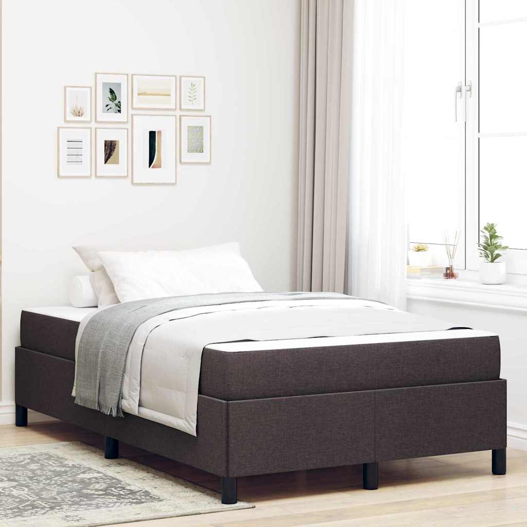 vidaXL Κρεβάτι με ελατήρια Σκούρο Καφέ 120 x 200 cm ύφασμα