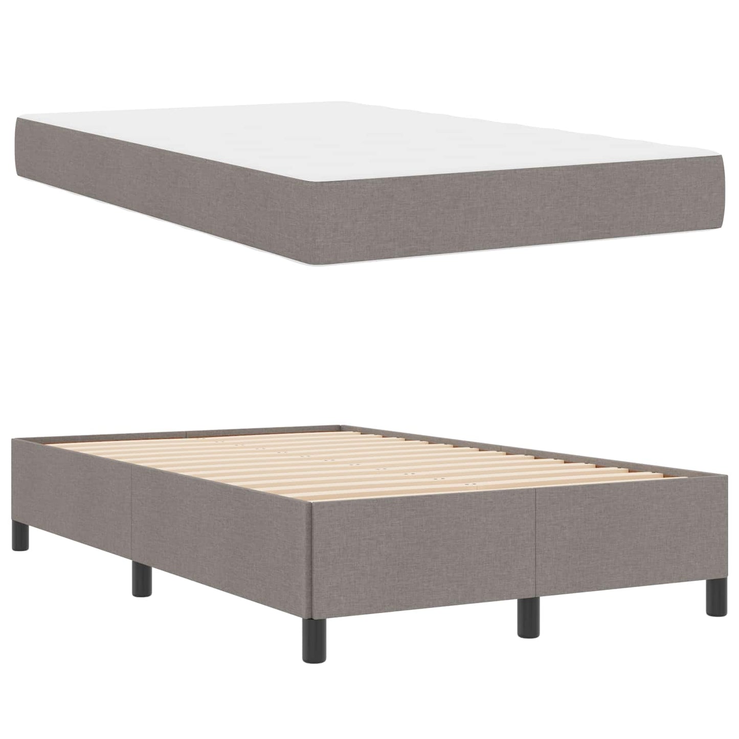 vidaXL Κρεβάτι με ελατήρια Taupe 120 x 200 cm ύφασμα