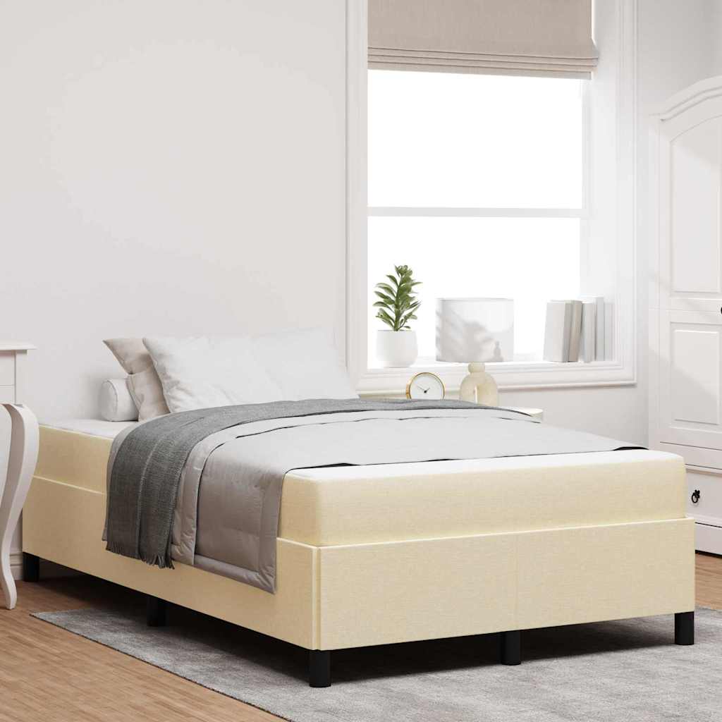vidaXL Κρεβάτι με ελατήρια Κρέμα και Μαύρο 120 x 200 cm