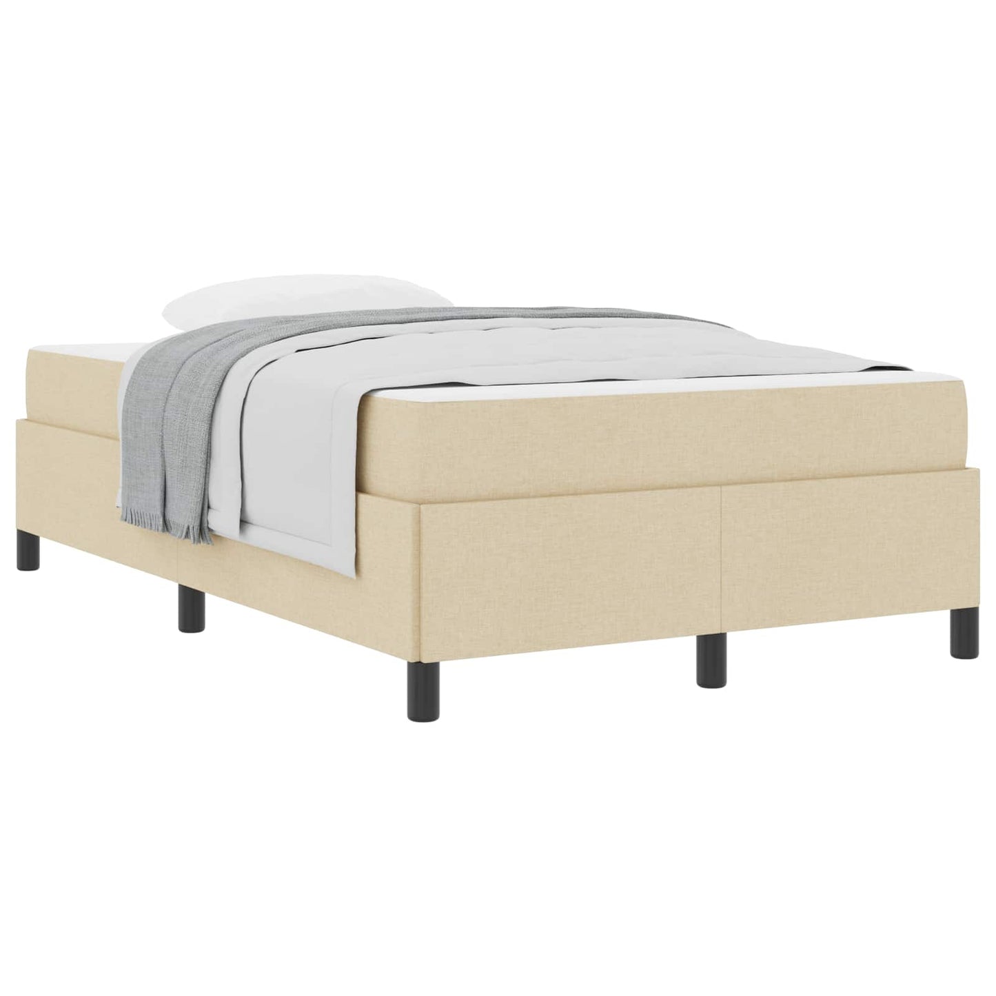 vidaXL Κρεβάτι με ελατήρια Κρεμ 120 x 200 cm ύφασμα