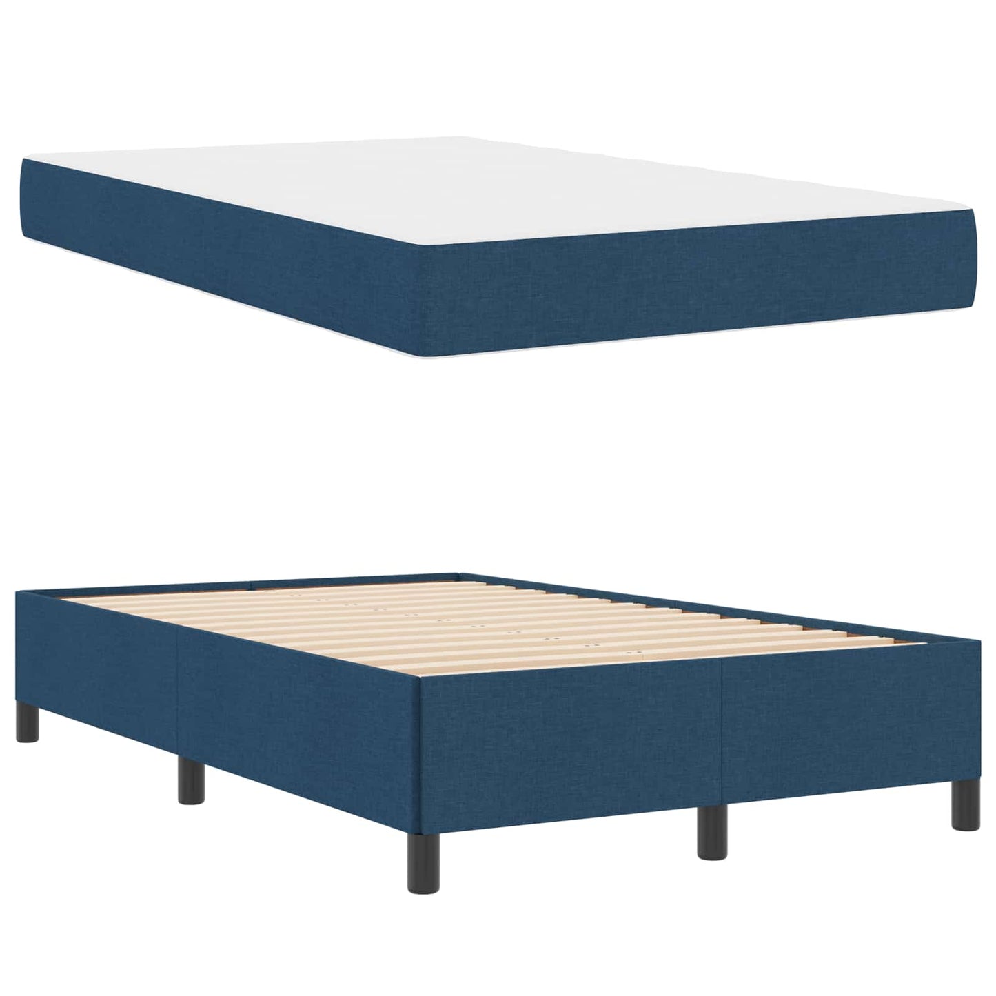 vidaXL Κρεβάτι με ελατήρια Μπλε 120 x 200 cm ύφασμα