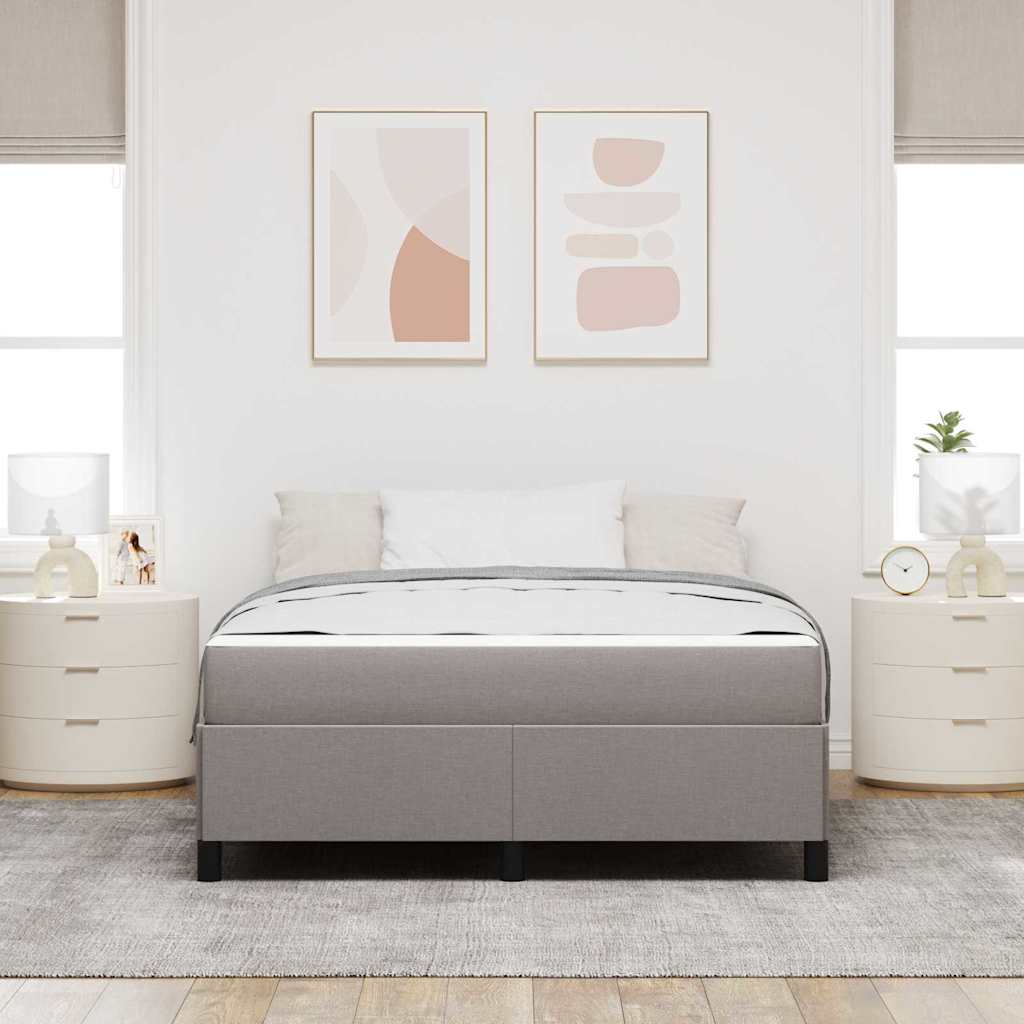 vidaXL Κρεβάτι με ελατήρια με στρώμα Taupe 140 x 190 cm ύφασμα