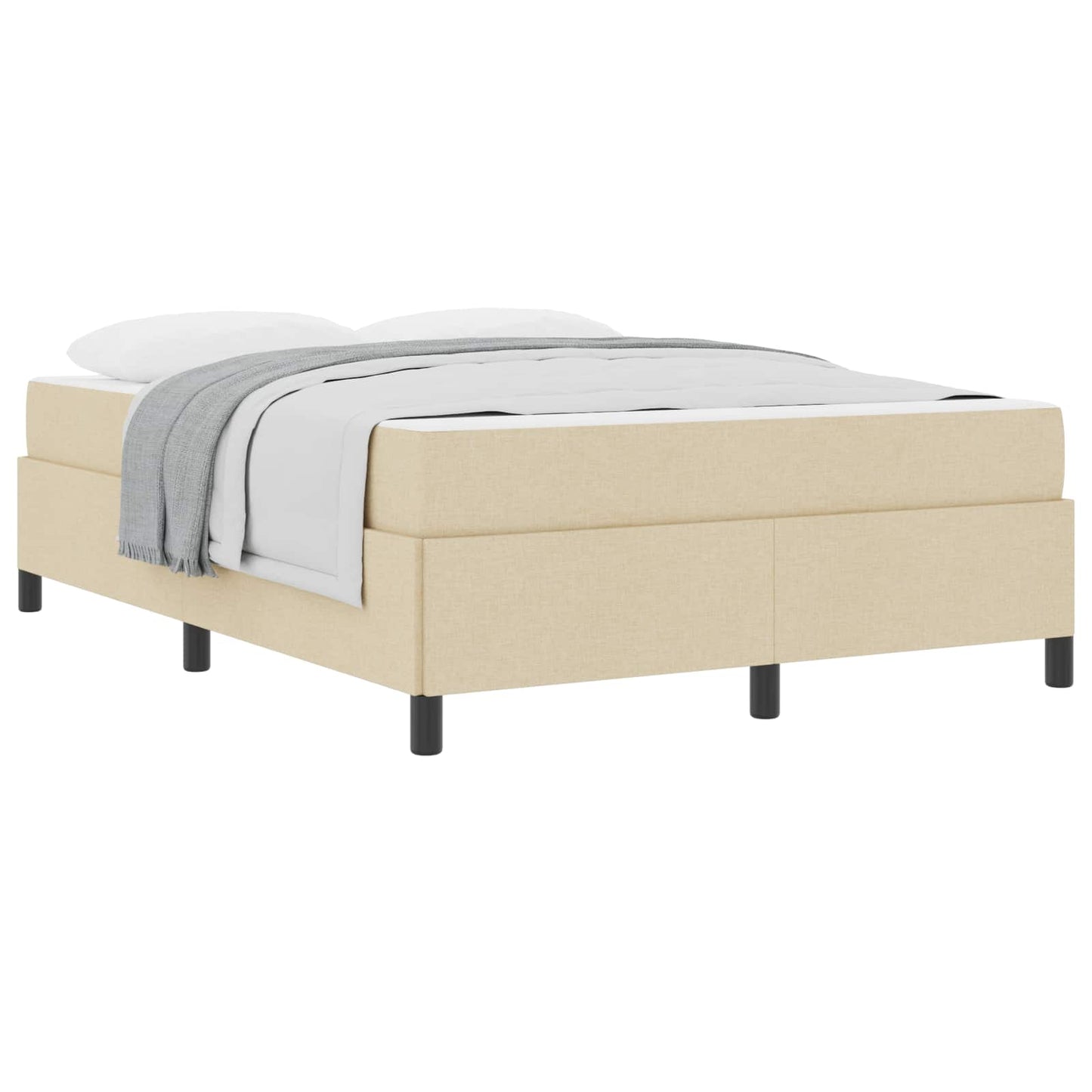 vidaXL Κρεβάτι με ελατήρια με στρώμα Κρεμ 140 x 190 cm ύφασμα