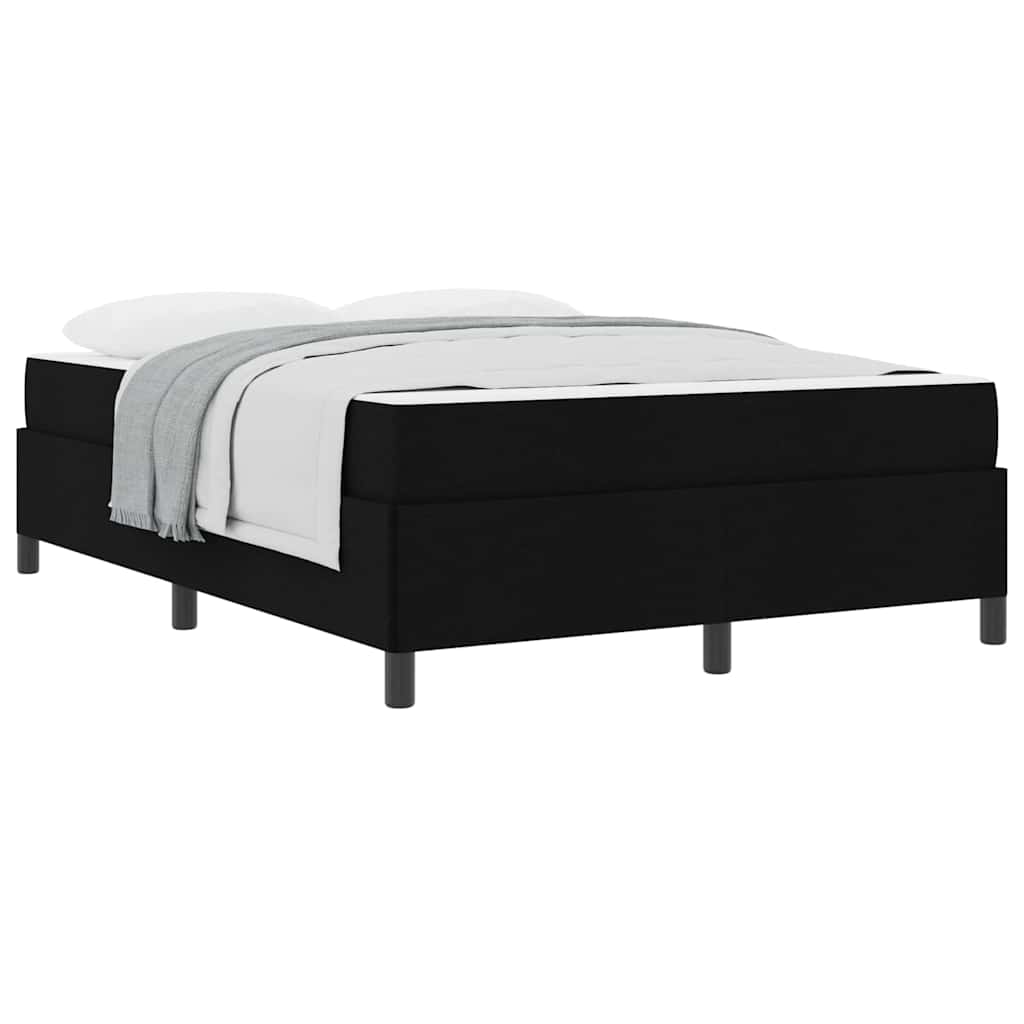 vidaXL Κρεβάτι με ελατήρια Μαύρο και Μαύρο 140 x 200 cm