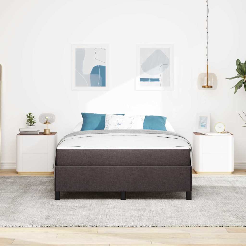 vidaXL Κρεβάτι με ελατήρια Σκούρο Καφέ 140 x 200 cm ύφασμα