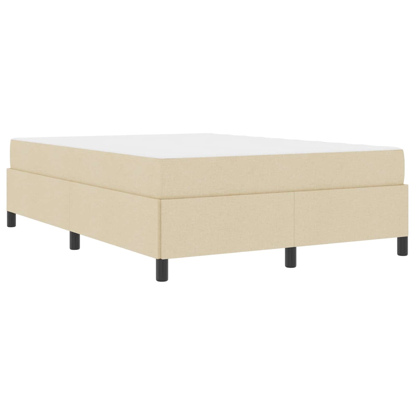 vidaXL Κρεβάτι με ελατήρια Κρεμ 140 x 200 cm ύφασμα