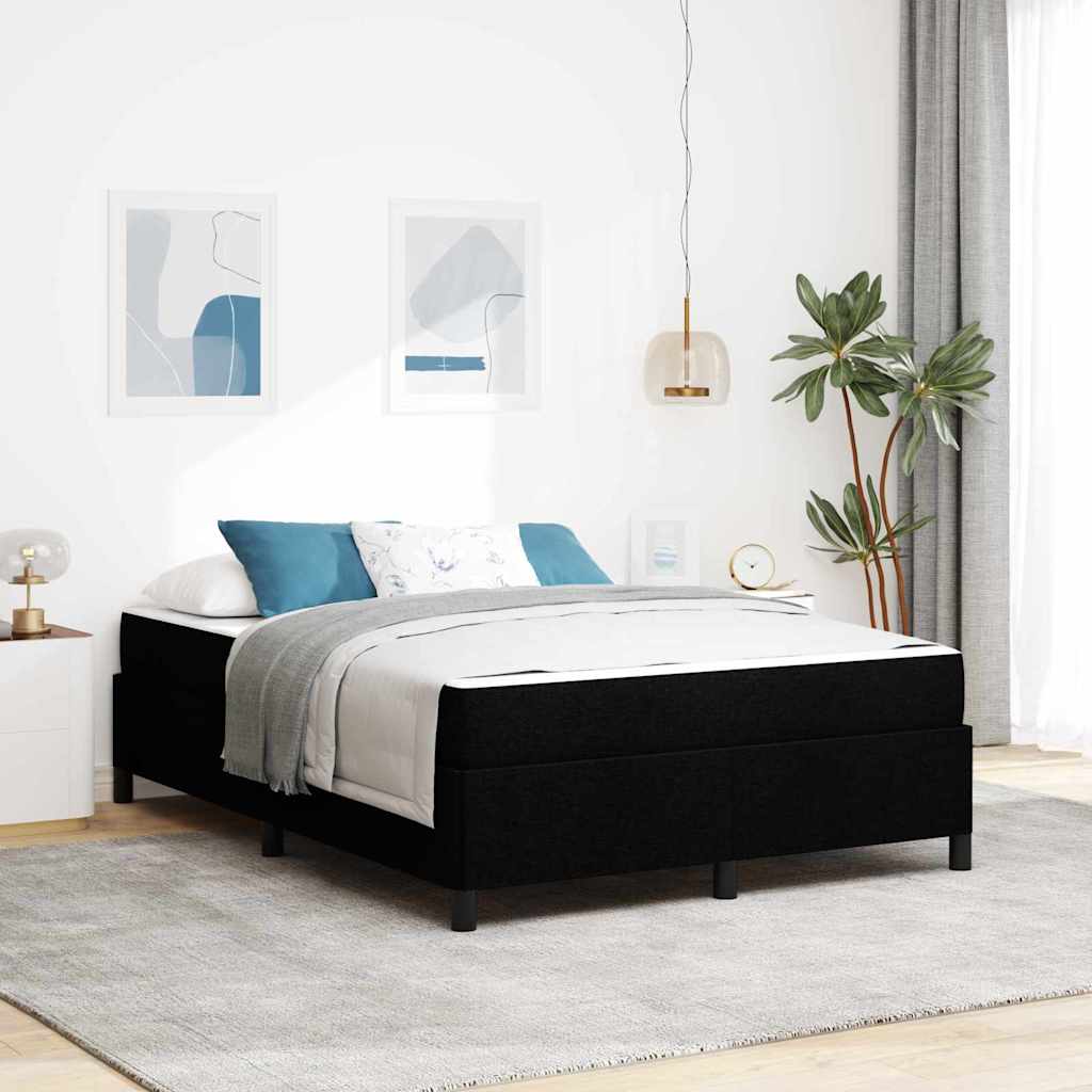 vidaXL Κρεβάτι με ελατήρια Μαύρο και Μαύρο 160 x 200 cm