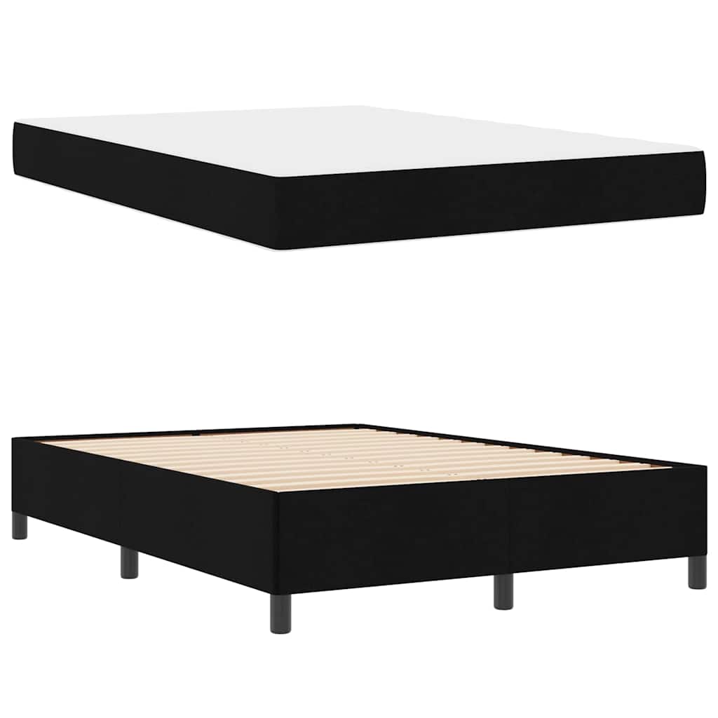 vidaXL Κρεβάτι με ελατήρια Μαύρο και Μαύρο 160 x 200 cm