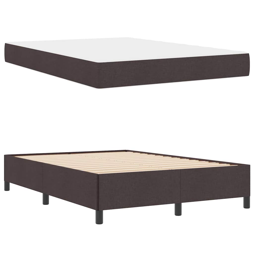 vidaXL Κρεβάτι με ελατήρια Σκούρο Καφέ 160 x 200 cm ύφασμα