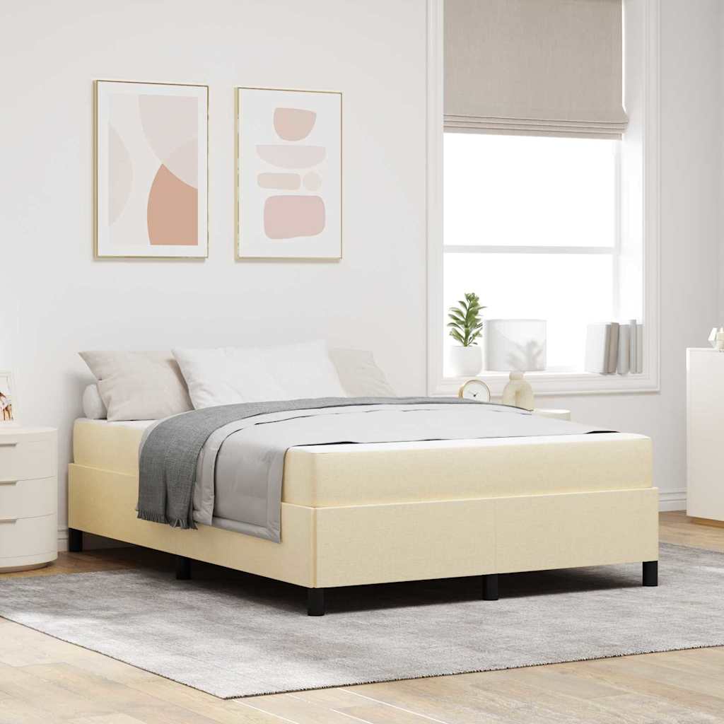 vidaXL Κρεβάτι με ελατήρια Κρέμα και Μαύρο 160 x 200 cm