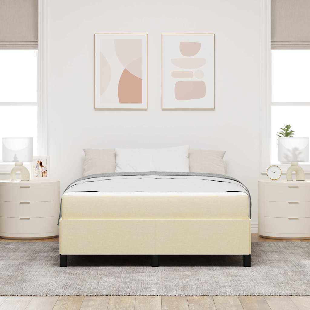 vidaXL Κρεβάτι με ελατήρια Κρέμα και Μαύρο 160 x 200 cm