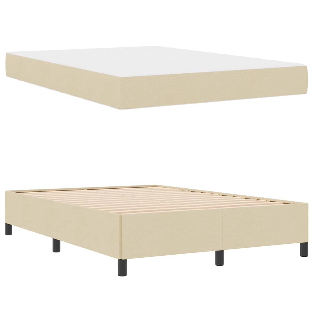 vidaXL Κρεβάτι με ελατήρια Κρέμα και Μαύρο 160 x 200 cm