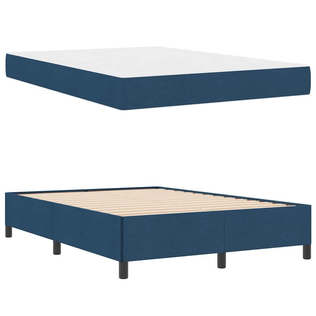 vidaXL Κρεβάτι με ελατήρια Μπλε και Μαύρο 160 x 200 cm